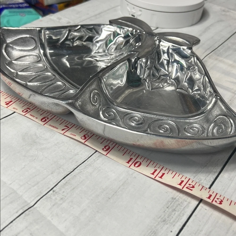 🎄 Wilton Armetale Silver Bell Shaped Holiday Tray – Decorative Serving Dish
